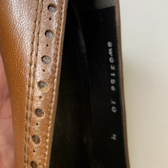 Vintage Stuart Weitzman Kilt Rye Pebble Leather Cognac Brown Oxford Pump SZ 10! - Picture 12 of 12